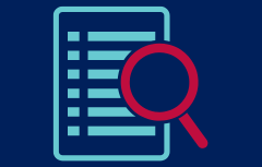 magnifying glass on paper