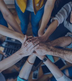 Hands going in for team work.