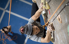 Student on rockwall