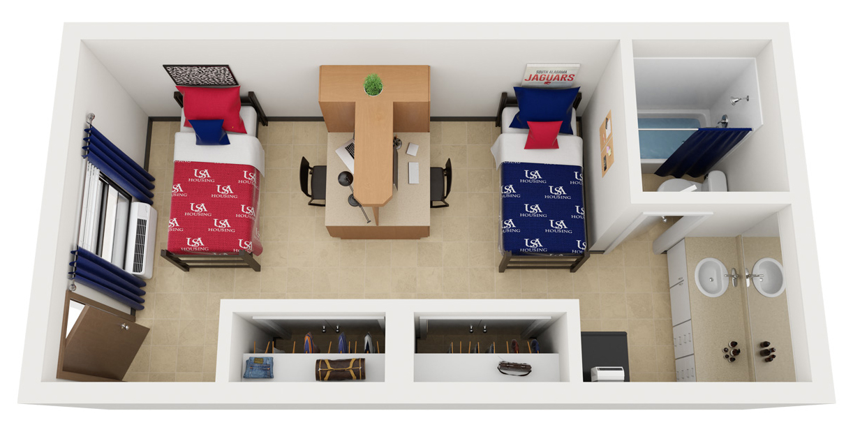 3D floor plan of Delta Room for 2