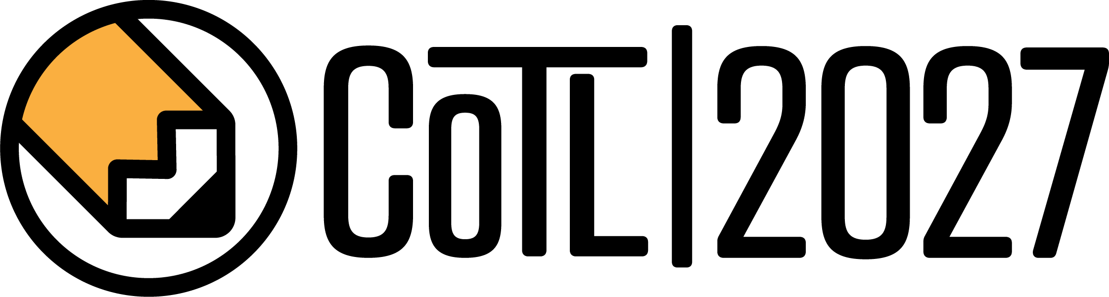 Circle with pencil icon inside with text "CoTL 2027"