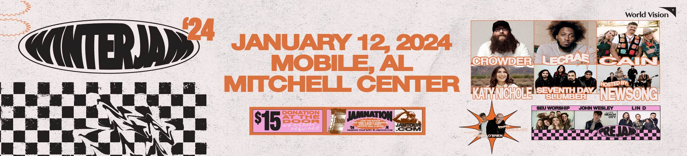Winter Jam Mobile Alabama, January 12, 2024, $15 donation at the door