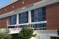 media relations photography - Mitchell Center entrance