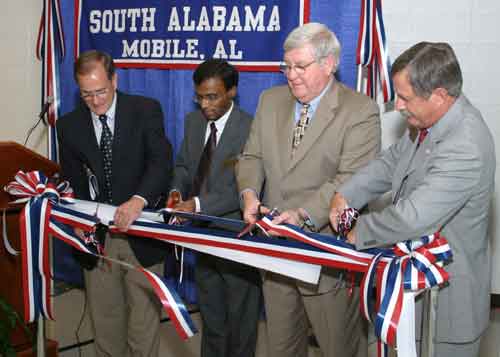 Dr. George Clark, Dr. Mohammad Alam, President Gordon Moulton, Dr. John Steadman