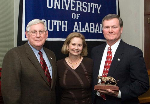 USA President Gordon Moulton, Dr. Steven Stokes and Angelia Stokes