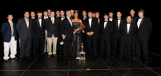 Pi Kappa Phi Fraternity members with Miss USA 2008