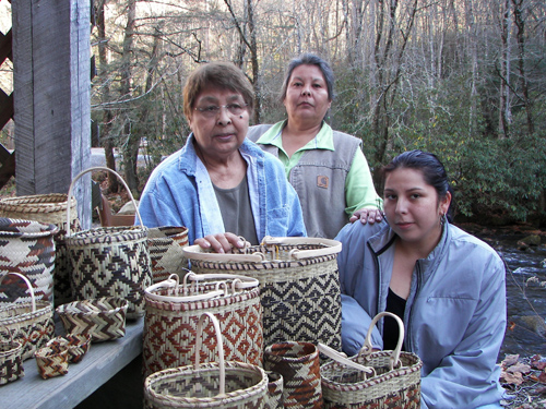 L to R: Geraldine Walkingstick, Mary Thompson, and Sarah Thompson