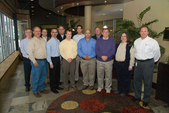 Back Row, from left to right, Dennis Watson, Jeb Shell, Jeff Tapley, Michael Perniciaro, and John Steber.