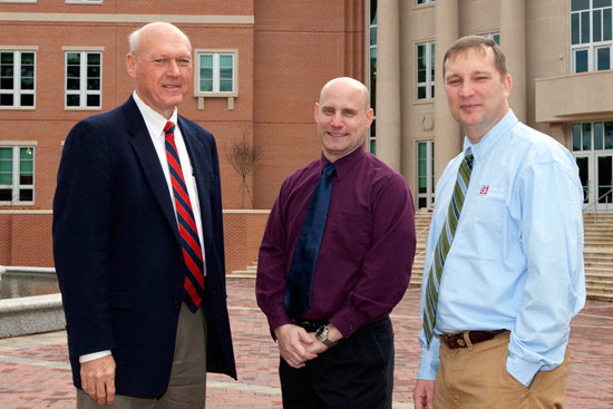 from left, Les Barnett, Dr. Todd Andel and Dr.