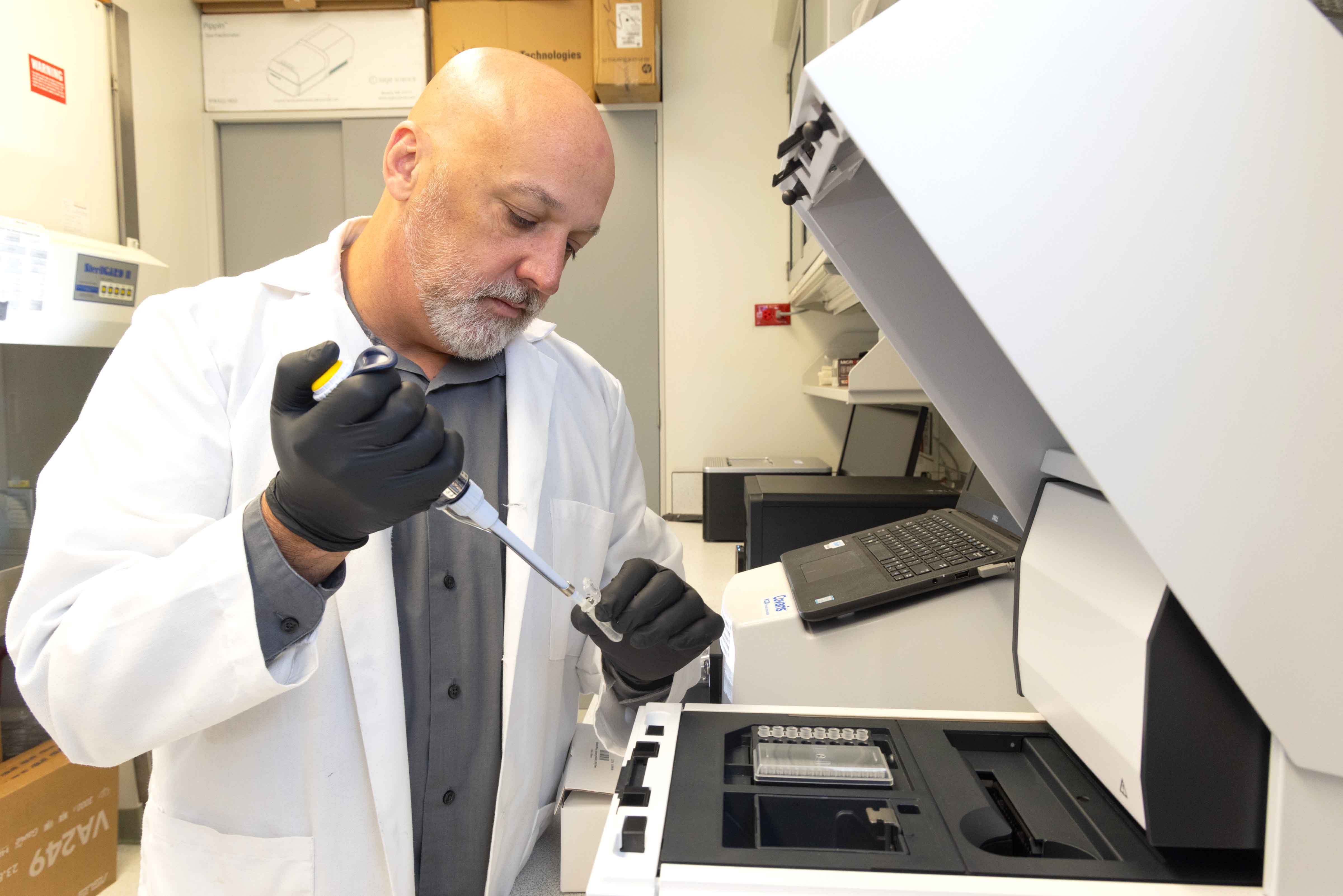 Researcher in lab