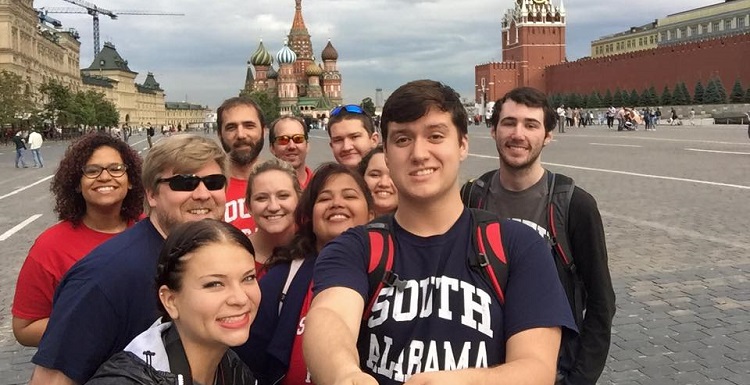 South students and faculty participate in the USA in Russia Study Abroad program in the summer of 2015.