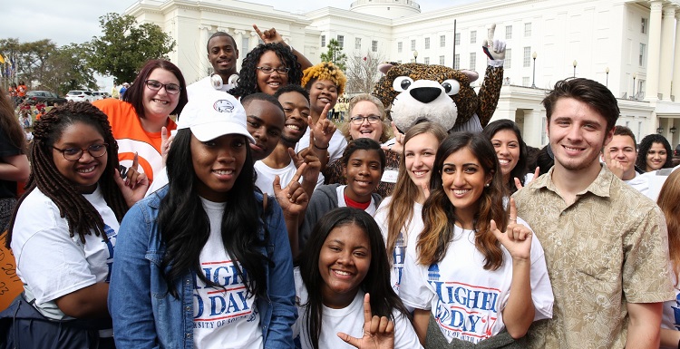 University of South Alabama students traveled to Montgomery on Thursday to show support for public higher education.