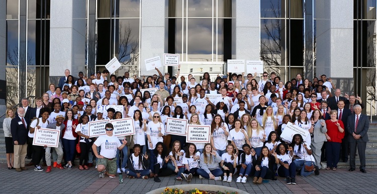 Members of the University of South Alabama community at Higher Education Day. 