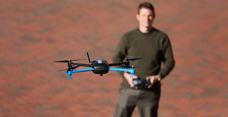 Jake Magnin, instructor for South’s first drone certification course, discusses technical aspects of the federal drone certification test with students.