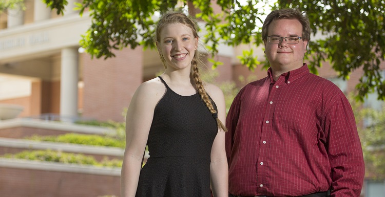 Senior Madison Tuttle and graduate student Robert “Bobby” Faulk  each is the recipient of prestigious National Science Foundation Graduate Research Fellowship.