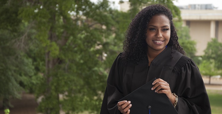 Winifred George, who will earn her bachelor's in nursing, wants to work in labor and delivery, and, in the near future, return to school for her graduate degree. 