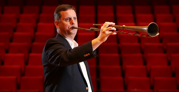 Dr. Peter Wood, professor of music, said he's been able to take the lessons he's learned by playing the trumpet he built and help students as they practice to become better musicians.