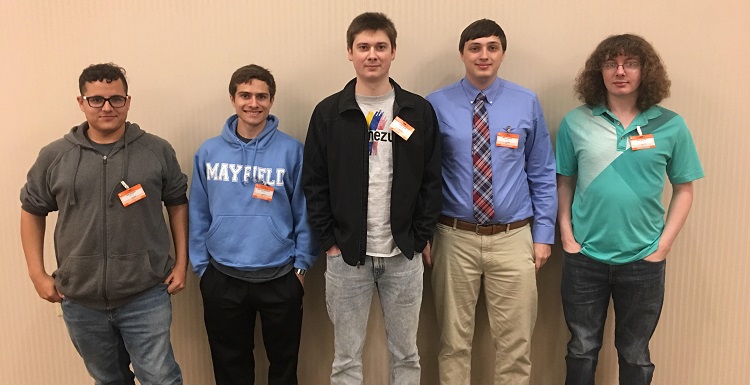 South computing students, from left, Luke Madison, Kane Hollingsworth, Chase Helms, Brett Graves and Seth Benson will compete in the third annual Department of Energy Cyber Defense Competition.