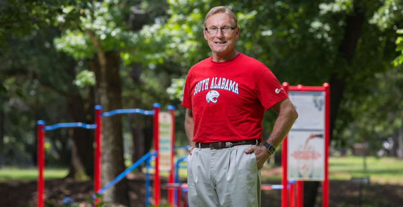 Fred Kelley outside at JagFit trail