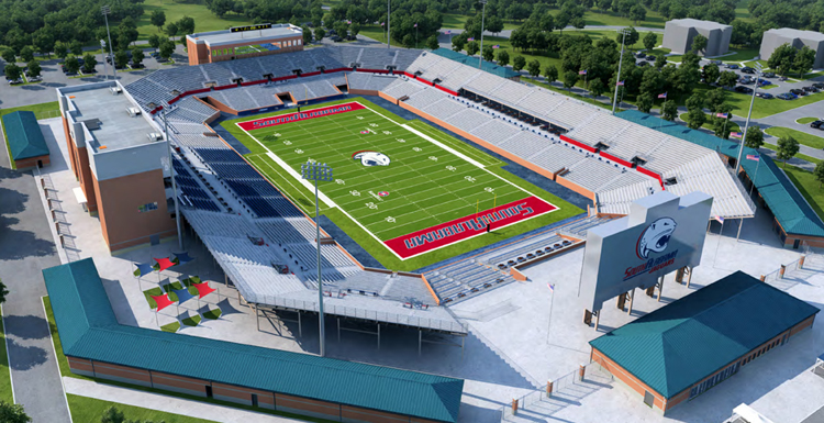 Rendering of future USA football stadium