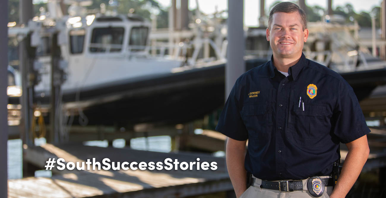 Maj. Jason Downey, a 2002 graduate of the University of South Alabama, has been named chief enforcement officer for the Marine Resources Division of the Alabama Department of Conservation and Natural Resources.