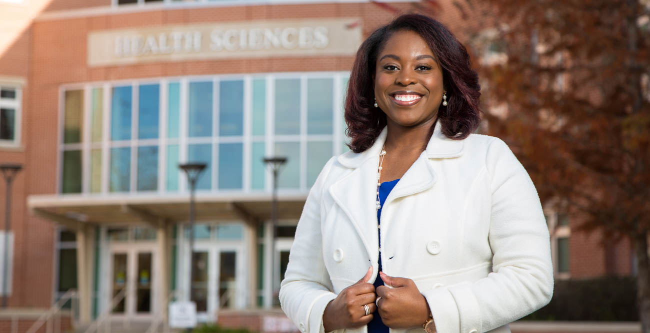 LaTya McCall, a nursing graduate, founded the BIG Club at South, which supports the Big Brothers Big Sisters of South Alabama. She looks forward to continuing to serve in a big sister role. data-lightbox='featured'