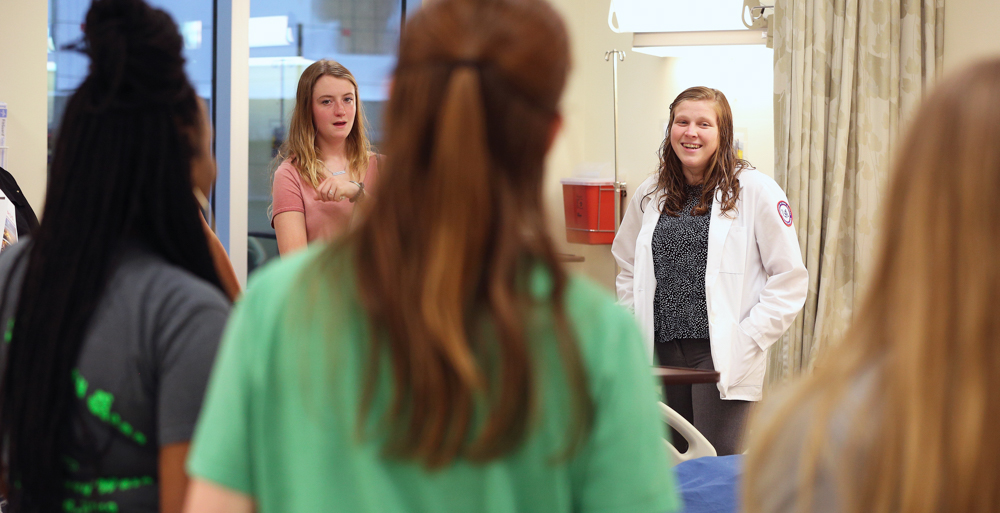 College of Nursing students welcomed visitors to an open house, a National Nurses Week event where information was provided about the college's nursing programs and curriculum.