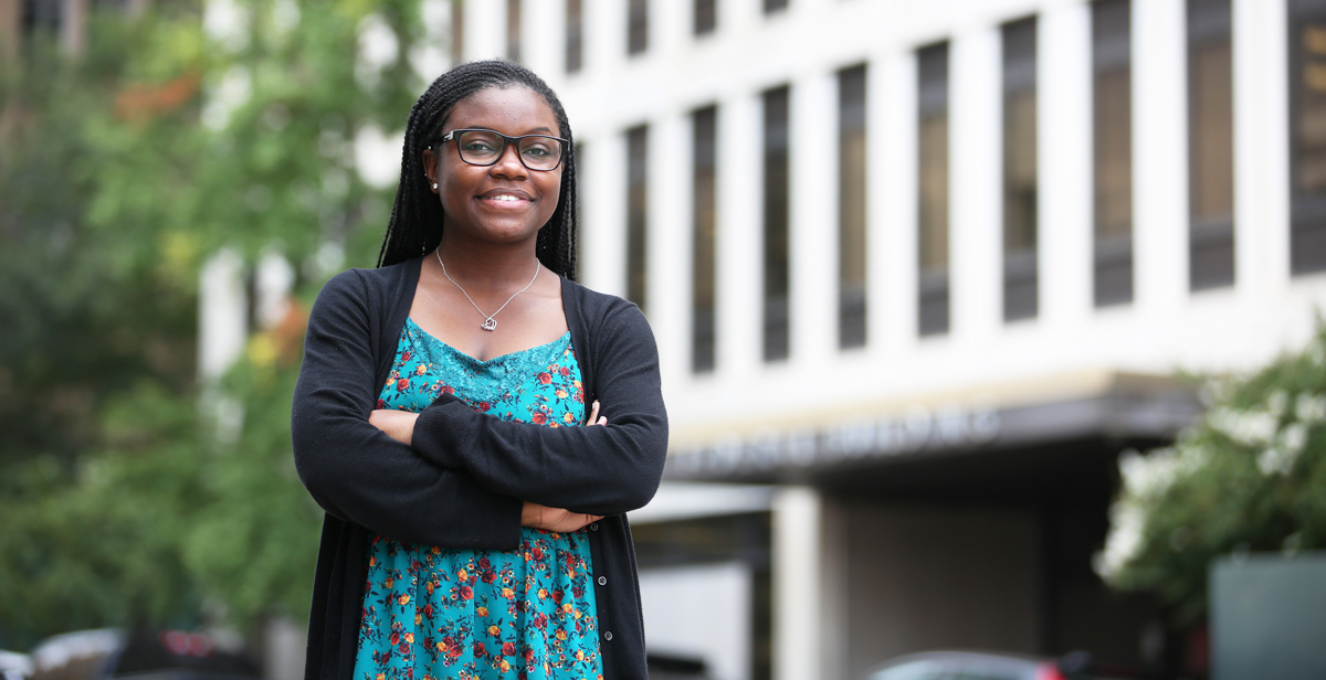 Jasmein Davis works in the old federal building in downtown Mobile, where she is an accountant for the U.S. Army Corps of Engineers Mobile District.