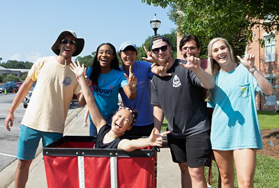 Volunteer movers showed up early and worked into the afternoon to move students into the University’s 33 residence halls.