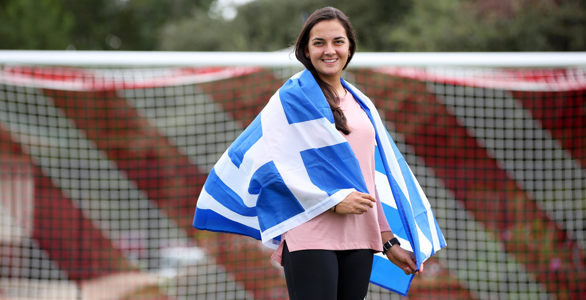 Athanasia Moraitou is a graduate student at South, where she is a midfielder on the soccer team. She also plays for the Hellenic Women’s National Team.