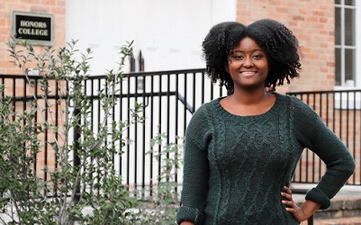  Ruby Staten, a psychology major, is one of the students participating in the USA Honors College oral histories program. 