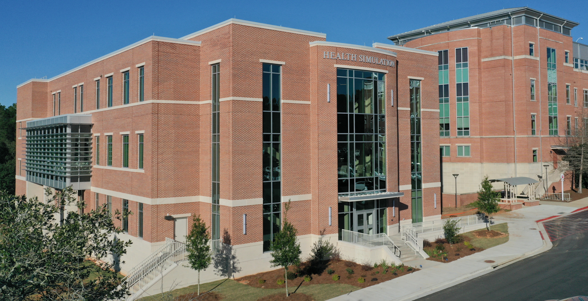 South's 39,000-square-foot Simulation Building, adjacent to the Health Sciences Building, is designed for clinical training using computerized patient simulators.  