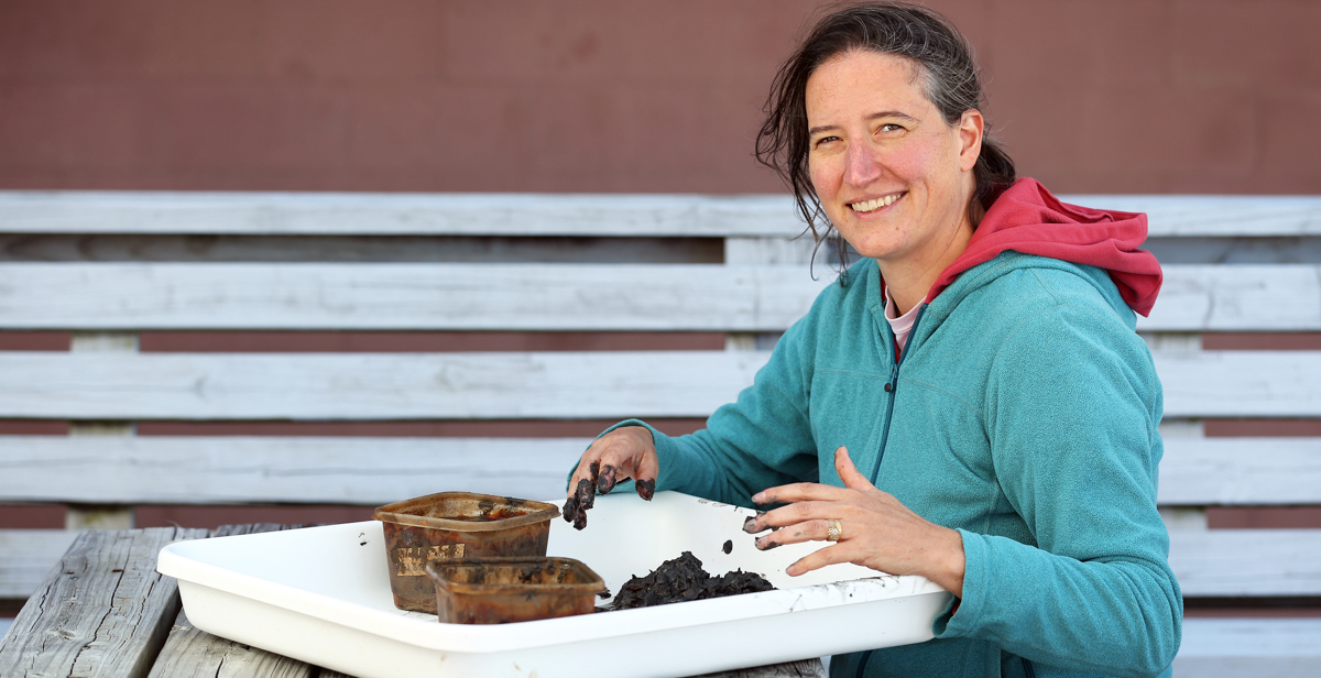 Dr. Kelly Dorgan, an associate professor of marine science at the University of South Alabama, studies worms and their impact on marine sediment. 