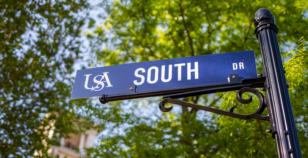 University of South Alabama street sign