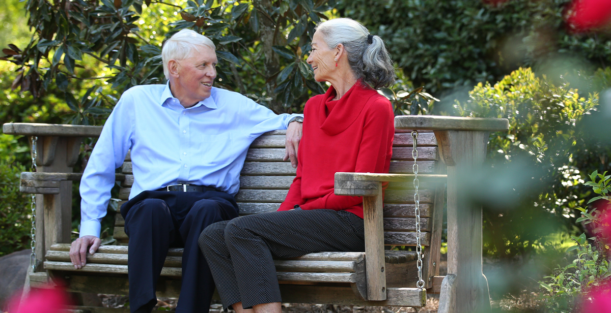 Dr. Tony Waldrop with his wife Dr. Julee Waldrop at the president's house near the University of South Alabama. Waldrop stepped down as president after a seven-year tenure that marked a pivotal time in South's history. 