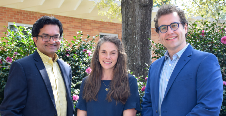 Dr. S. Raj Chaudhury, ILC executive director, far left, along with associate professor Dr. Lisa LaCross, assistant director of faculty development, and Dr. David S. Williams, assistant director of course development at USA, are the recipients of the prestigious Robert J. Menges Award from the Professional and Organizational Development Network.