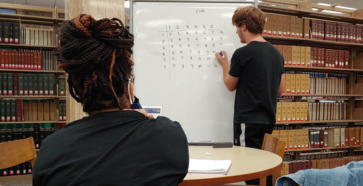 A tutor works with another USA student on the 2nd floor of the Marx Library. A five-year, $2.25 million grant will help Student Academic Success institute a new program dedicated to the "Second Year Experience." The goal is increasing retention rates between year two and year three.