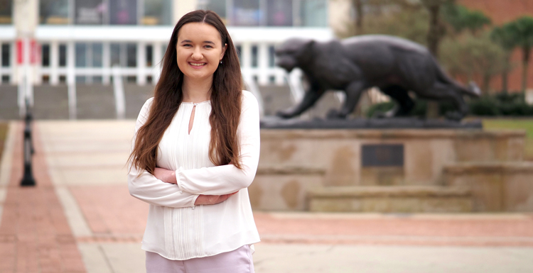 Hanna Bobinger, a first-year medical student at the University of South Alabama College of Medicine has been awarded the $8,500 Honor Society of Phi Kappa Phi National Fellowship award.
