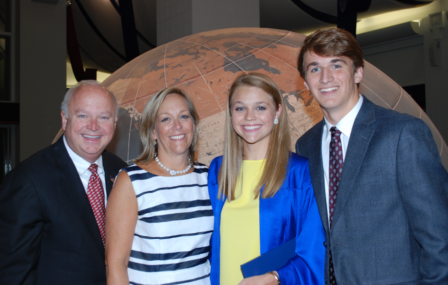 In 2014, the Bonner family — Jo, Janée, Lee and Robins — celebrated Lee Bonner's graduation from St. Paul's Episcopal School at the Mitchell Center on the University of South Alabama campus.