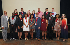 The University of South Alabama’s Division of Student Affairs recently honored 17 graduating seniors with its inaugural Jaguar Senior Medallion Society Award for outstanding academic and leadership achievements and community engagement.
 