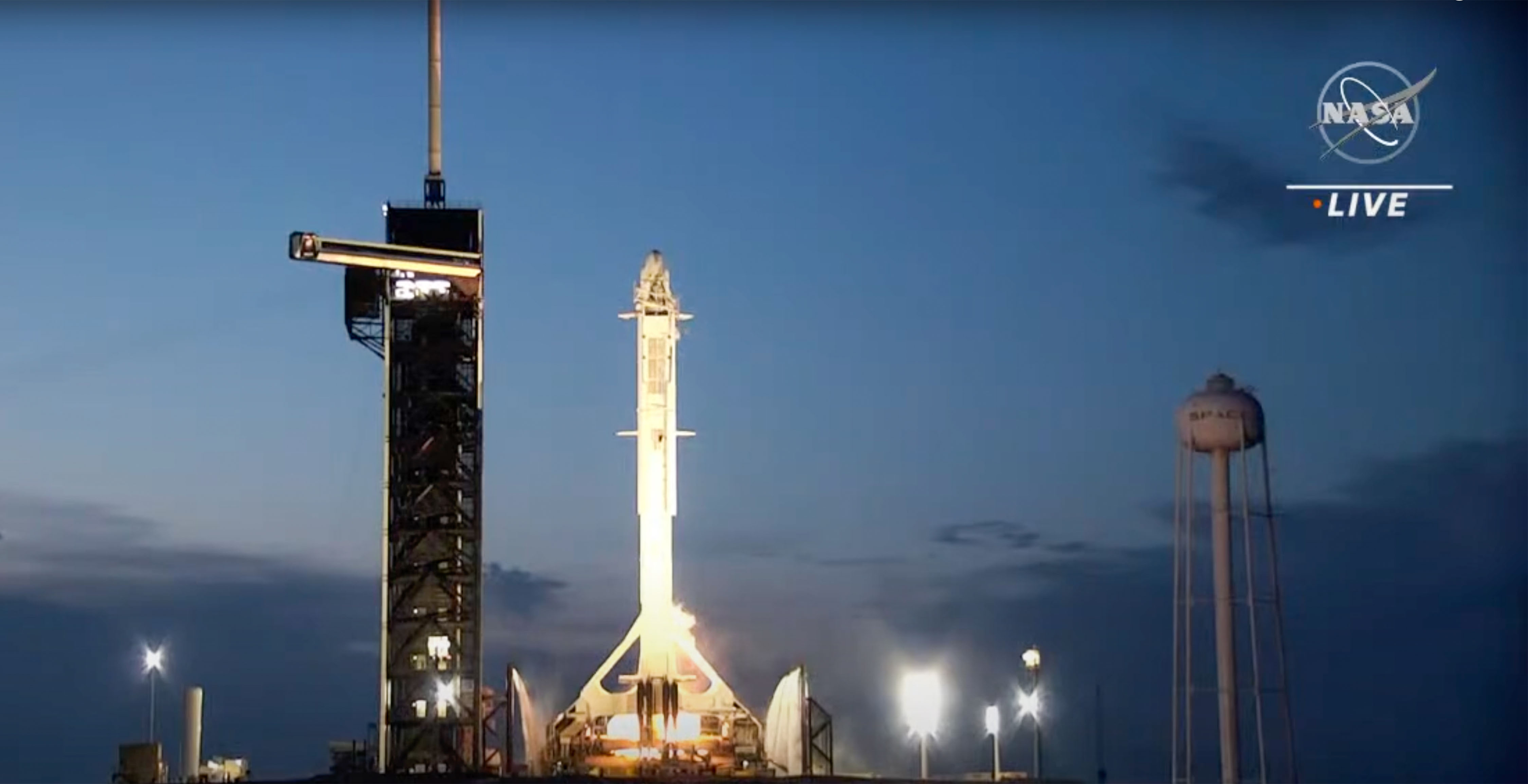 A SpaceX Falcon 9 rocket lifts off from NASA’s Kennedy Space Center in Florida on July 14, 2022 carrying the JagSat-1 satellite. NASA photo.