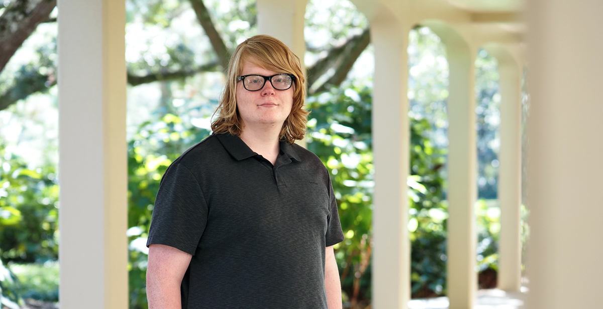 Nealan Armstrong, who has been named a University of South Alabama Board of Trustees Scholar, is studying computer science and hopes to work in software development or cybersecurity. 