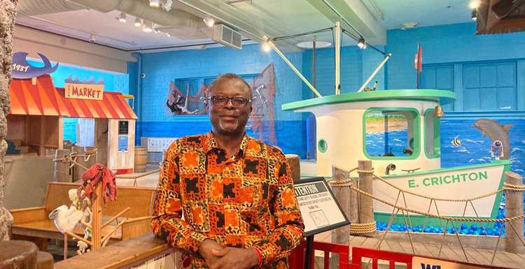 Dr. Dieudonné Gnammankou, a historian and assistant professor at the Université d’Abomey-Calavi in Benin will serve for one year at South Alabama as a Fulbright Scholar-in-Residence. He will connect his work about the slave trade on the West African coast with the stories of the Clotilda and the community groups in Africatown. The Clotilda is the last known ship to bring enslaved Africans to the United States. data-lightbox='featured'