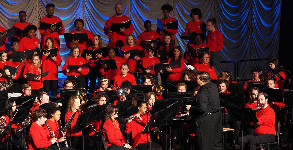 Musicians perform at the University of South Alabama 2022 Holiday Concert. 