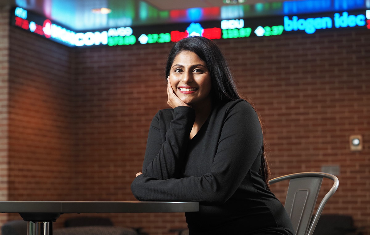 Snehal Adekar used an industry downturn caused COVID-19 as an opportunity to change course, leaving her job as a flight attendant to continue her education at the University of South Alabama Mitchell College of Business. 