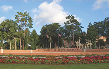 University of South Alabama sign