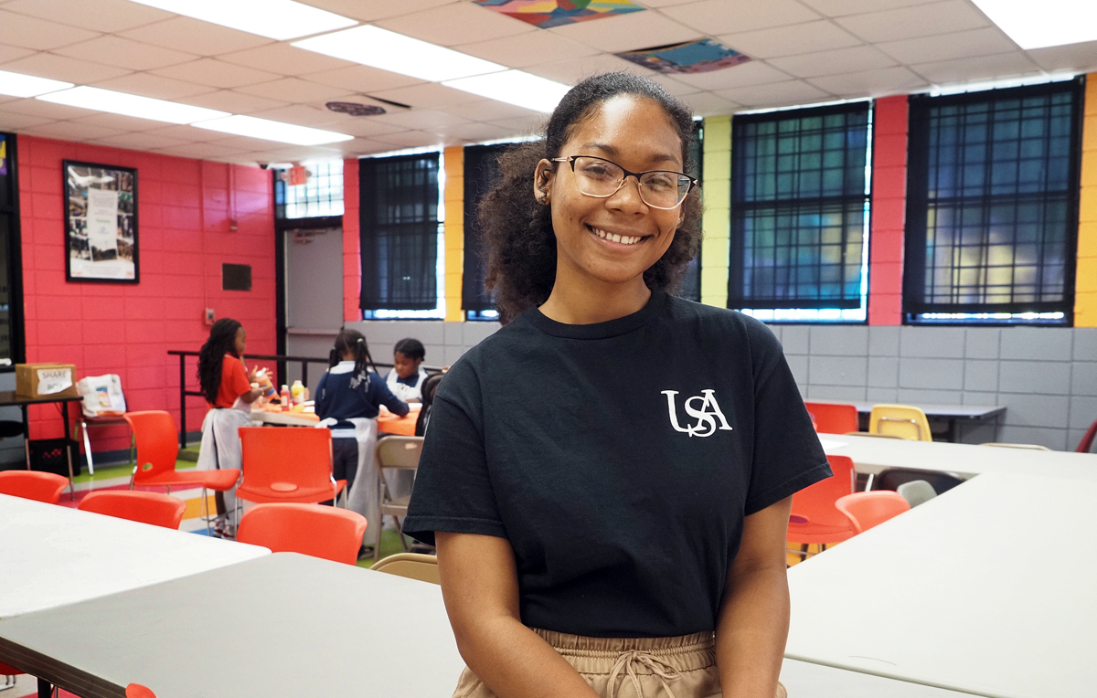 Tiffany Pogue, a graduate of the University of South Alabama, at the Kiwanis Boys & Girls Club in Mobile.