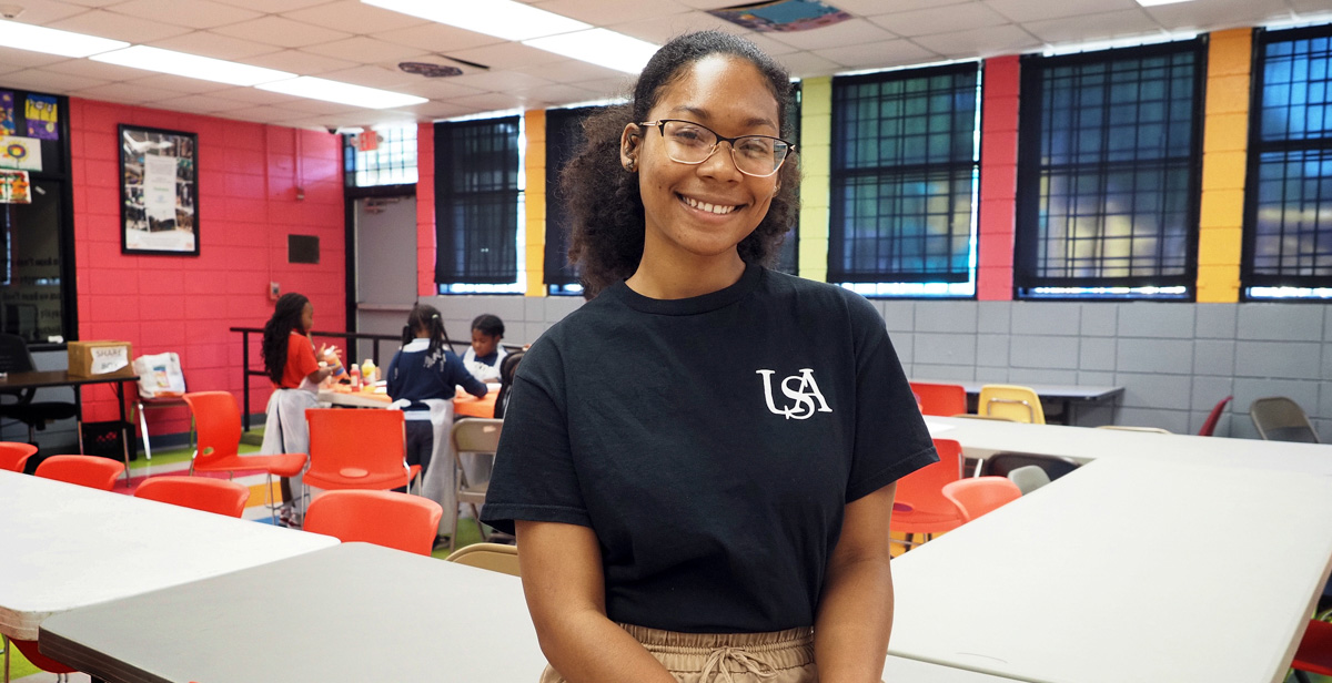 Tiffany Pogue, a graduate of the University of South Alabama, at the Kiwanis Boys & Girls Club in Mobile.