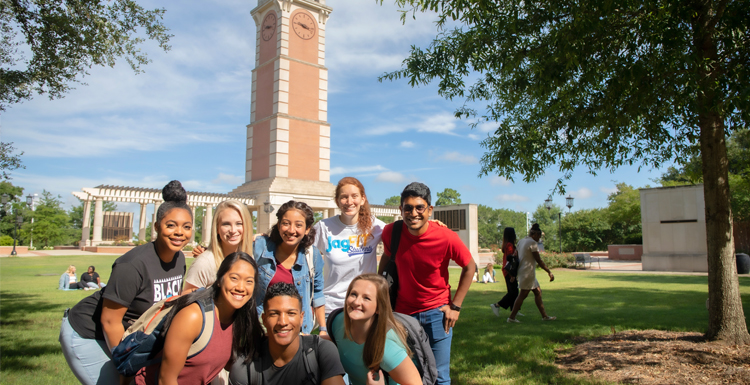 University of South Alabama students on campus.
