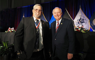 USA President Jo Bonner, David Reilly, Mobile Bay Area Veterans Day Commission luncheon